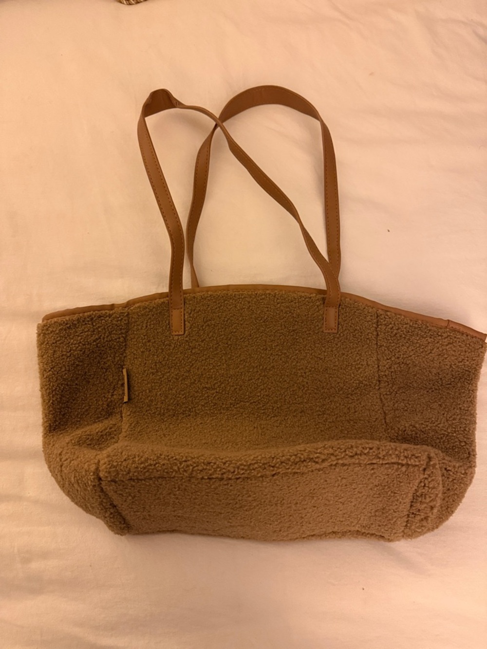 Neiman Marcus Teddy Sherpa Tote Bag in Brown